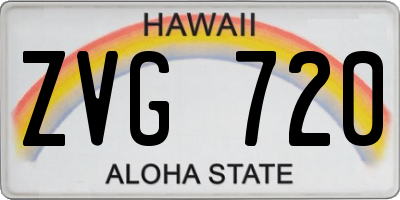 HI license plate ZVG720