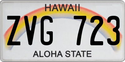 HI license plate ZVG723