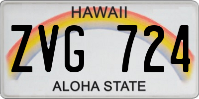 HI license plate ZVG724
