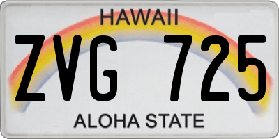HI license plate ZVG725
