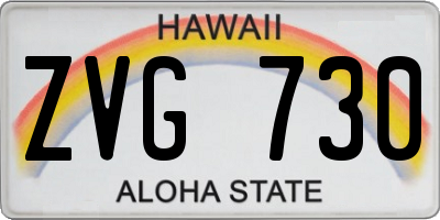 HI license plate ZVG730