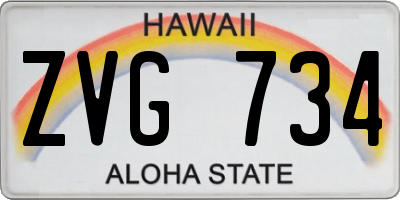 HI license plate ZVG734