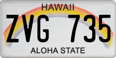 HI license plate ZVG735