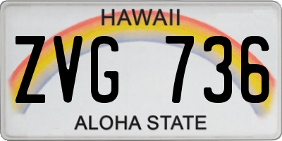 HI license plate ZVG736