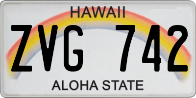 HI license plate ZVG742