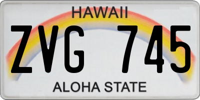 HI license plate ZVG745