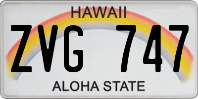 HI license plate ZVG747
