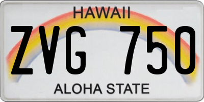 HI license plate ZVG750