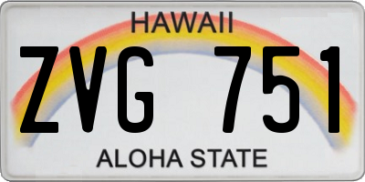 HI license plate ZVG751