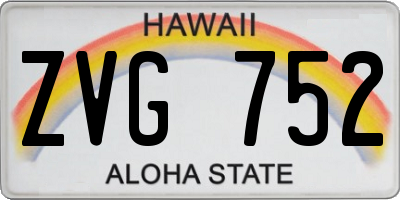 HI license plate ZVG752