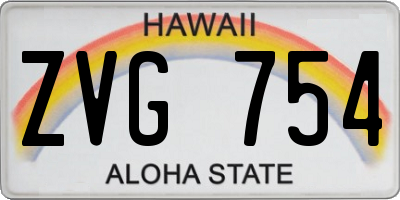 HI license plate ZVG754