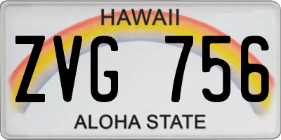 HI license plate ZVG756