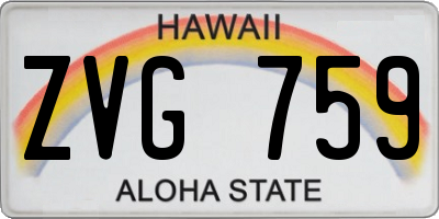 HI license plate ZVG759