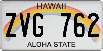HI license plate ZVG762