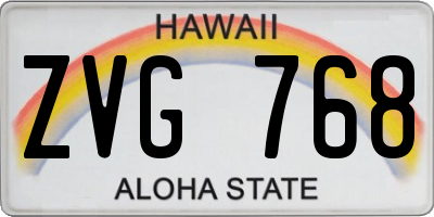 HI license plate ZVG768