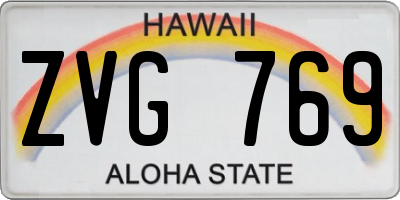 HI license plate ZVG769