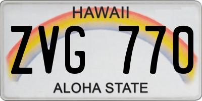 HI license plate ZVG770