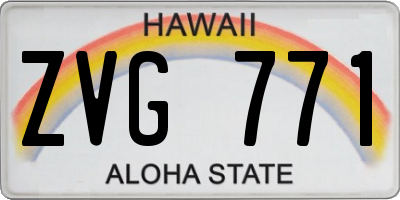 HI license plate ZVG771