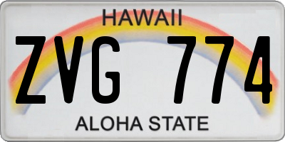 HI license plate ZVG774