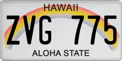 HI license plate ZVG775