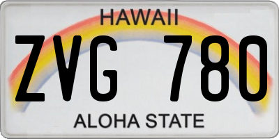 HI license plate ZVG780
