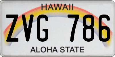 HI license plate ZVG786