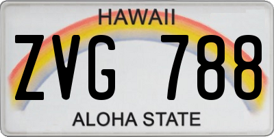 HI license plate ZVG788