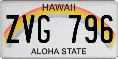 HI license plate ZVG796