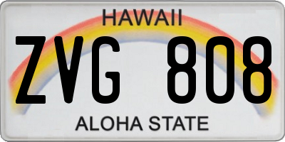 HI license plate ZVG808