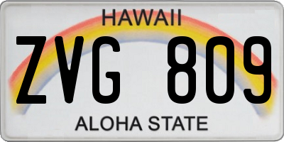 HI license plate ZVG809
