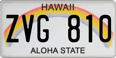 HI license plate ZVG810