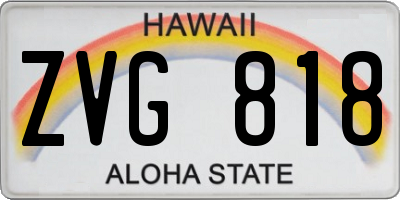 HI license plate ZVG818