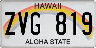 HI license plate ZVG819