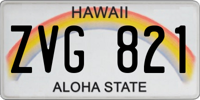 HI license plate ZVG821