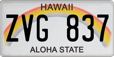 HI license plate ZVG837
