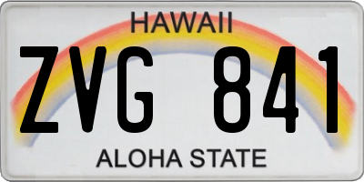 HI license plate ZVG841
