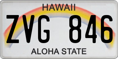 HI license plate ZVG846