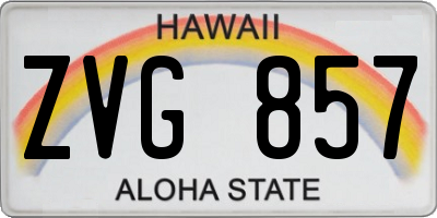 HI license plate ZVG857