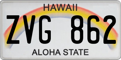 HI license plate ZVG862