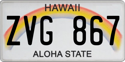 HI license plate ZVG867