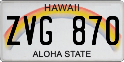 HI license plate ZVG870