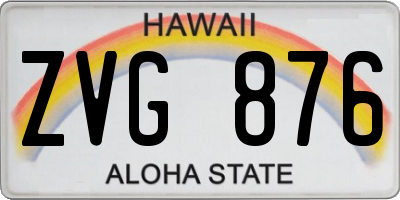 HI license plate ZVG876