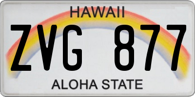 HI license plate ZVG877