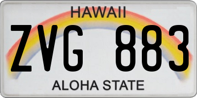 HI license plate ZVG883