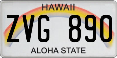 HI license plate ZVG890