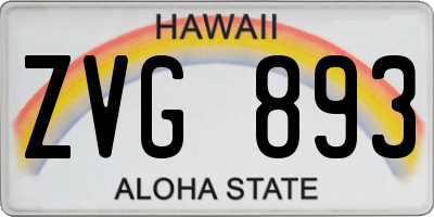 HI license plate ZVG893