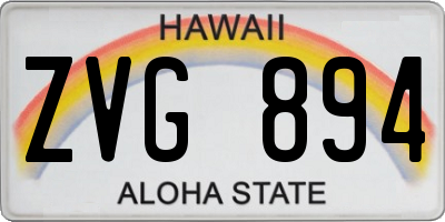 HI license plate ZVG894