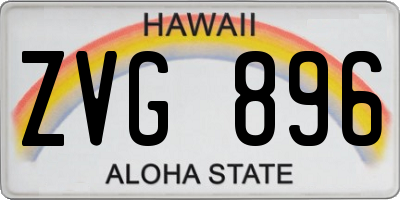 HI license plate ZVG896