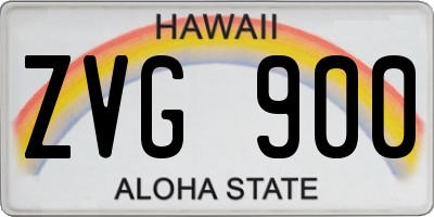 HI license plate ZVG900
