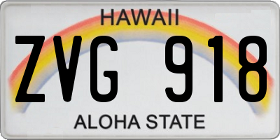 HI license plate ZVG918